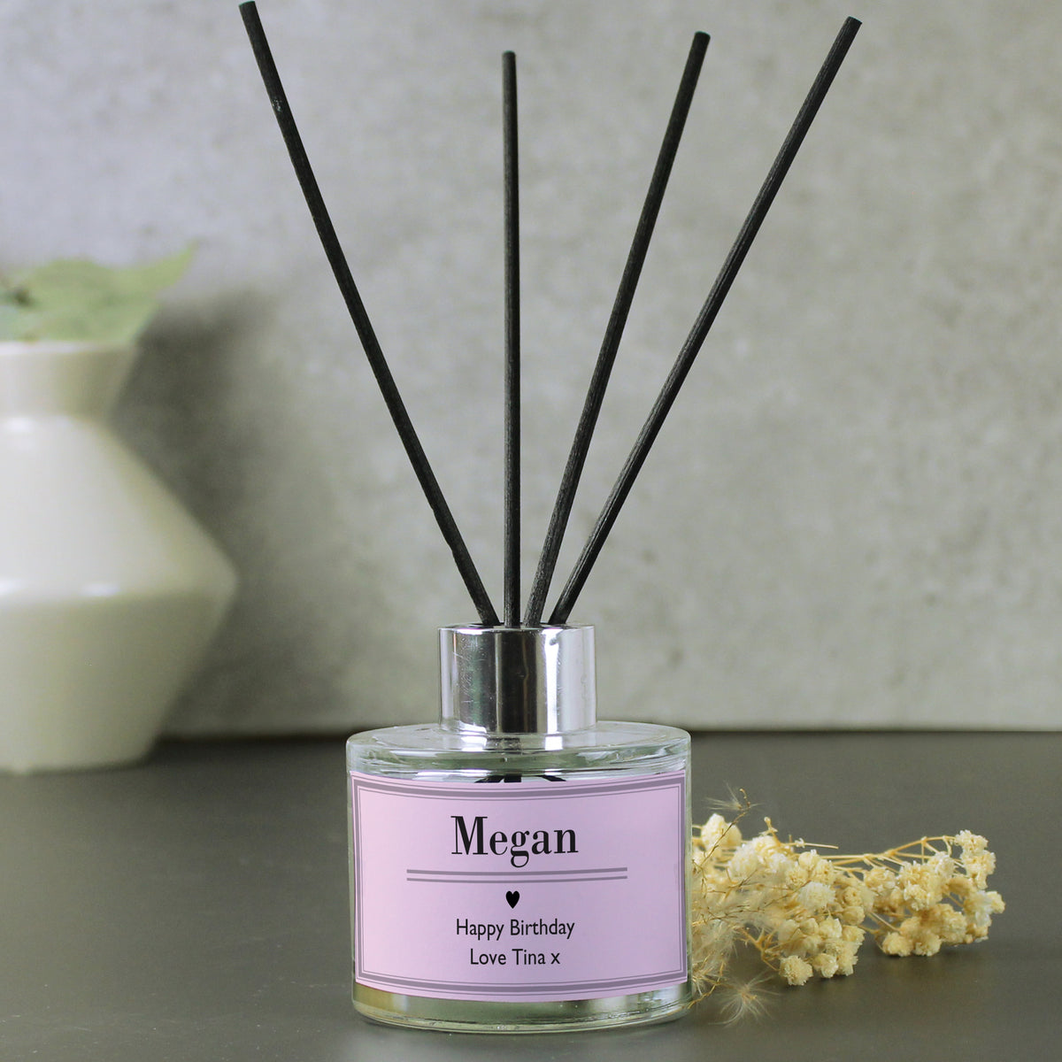 Personalised Classic Pink Reed Diffuser for Mother's Day