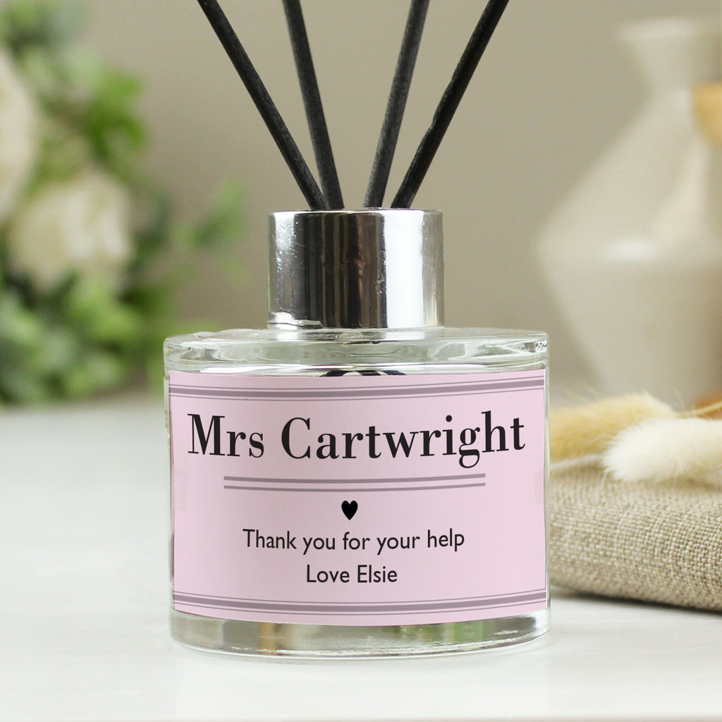 Personalised Classic Pink Reed Diffuser for Mother's Day