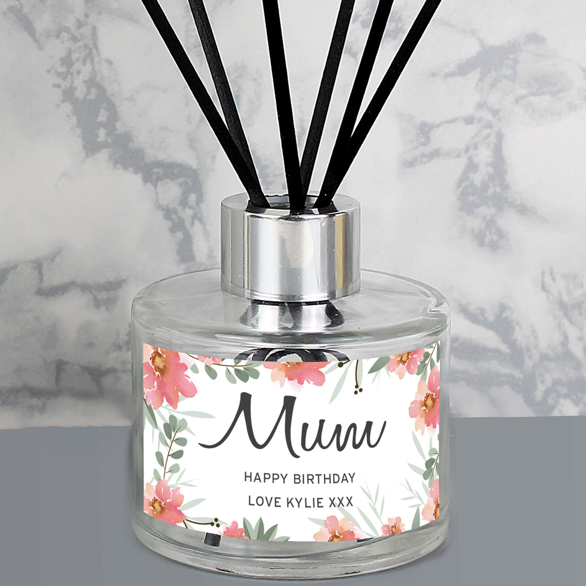 Personalised Floral Sentimental Reed Diffuser | Candles & Reed Diffusers