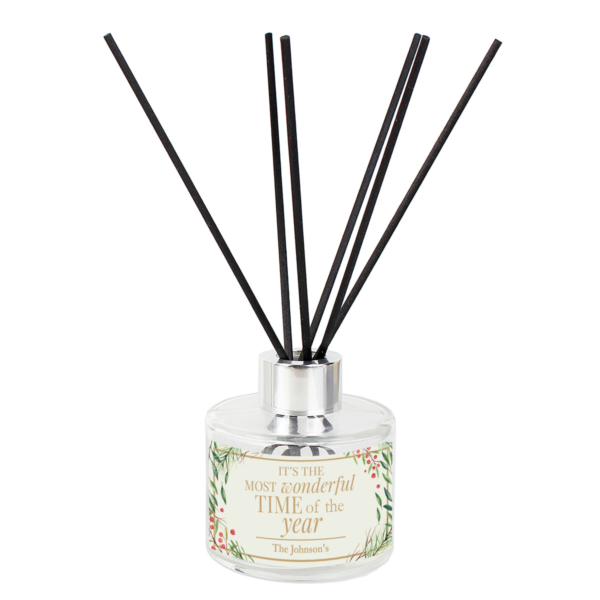 Personalised 'Wonderful Time of The Year' Christmas Reed Diffuser for Christmas
