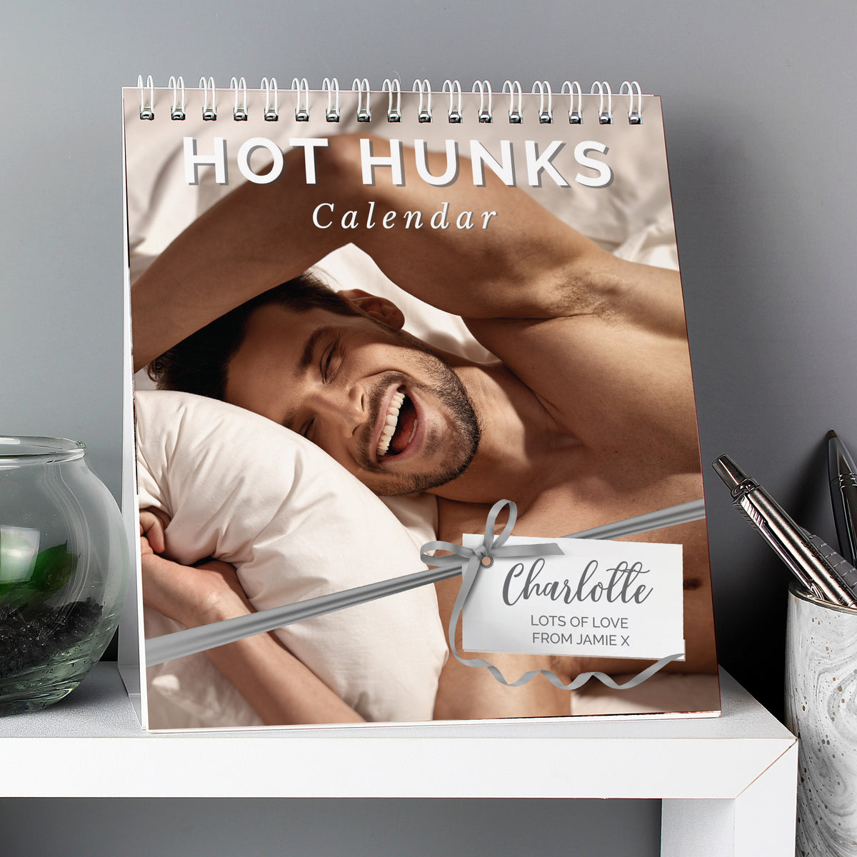 Personalised Hot Hunks Desk Calendar | Gift for Her