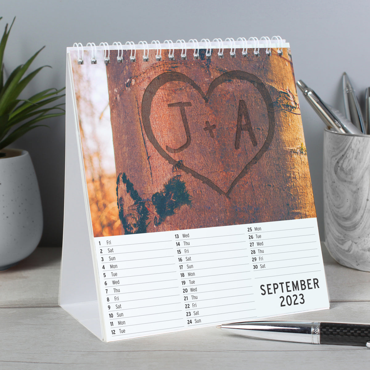 Personalised Couples Desk Calendar | Stationery & Pens