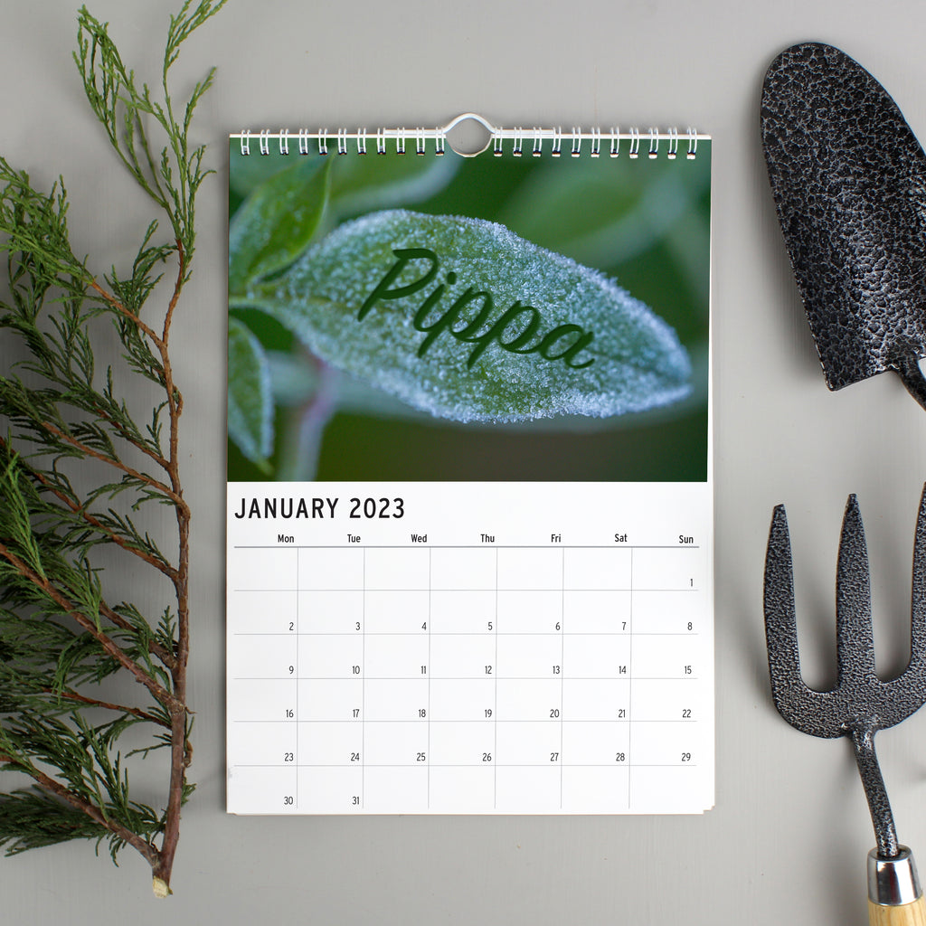 Personalised A4 Gardening Calendar for Christmas