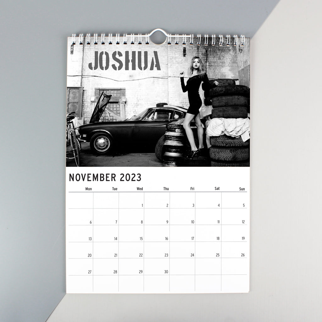 Personalised A4 Hot Chicks Calendar for Christmas