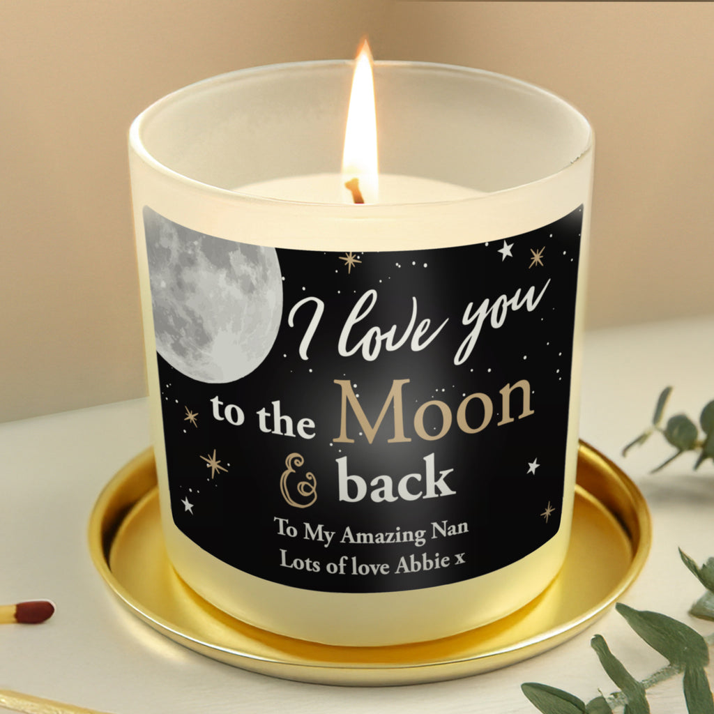 Personalised Moon & Back Scented Jar Candle | Christmas Gift