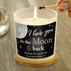 Personalised Moon & Back Scented Jar Candle | Christmas Gift