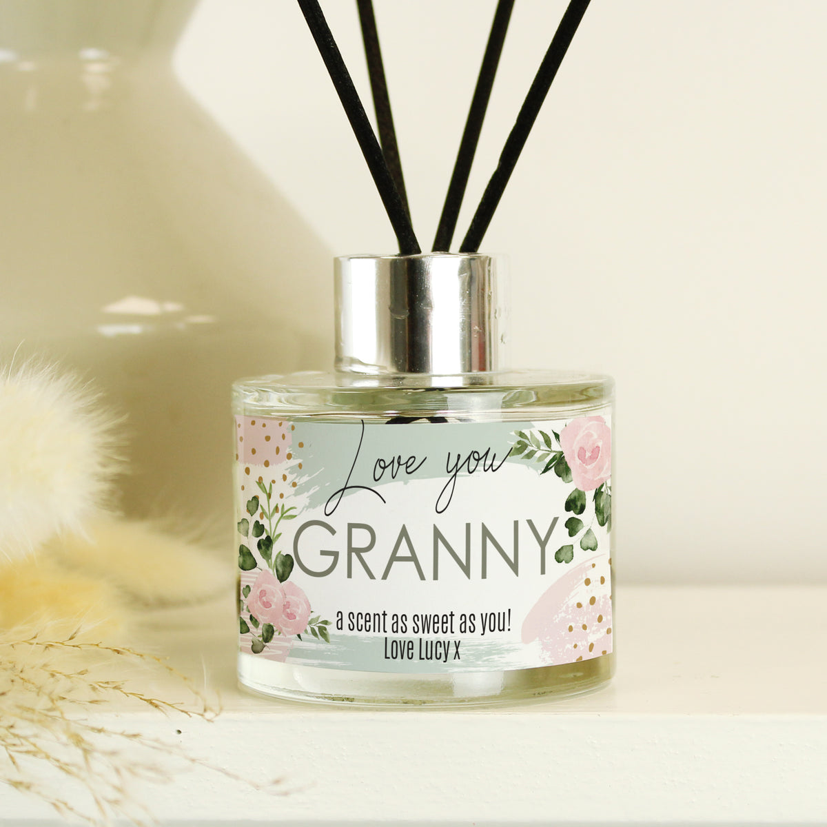 Personalised Abstract Rose Reed Diffuser | Gift for Her