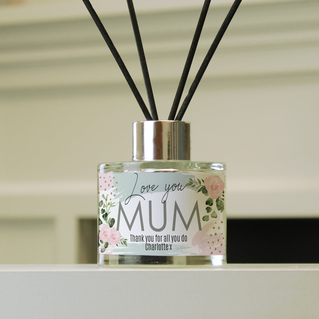 Personalised Abstract Rose Reed Diffuser | Gift for Her
