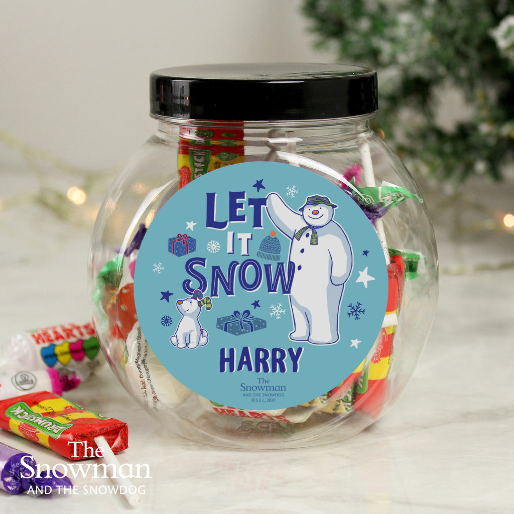 Personalised The Snowman and the Snowdog Sweet Jar | Licensed Products