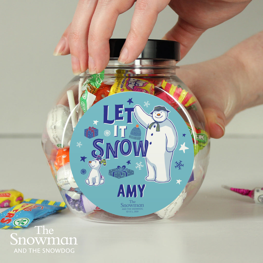 Personalised The Snowman and the Snowdog Sweet Jar | Licensed Products