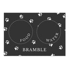Personalised Black Pet Bowl Mat | Gift for Pets
