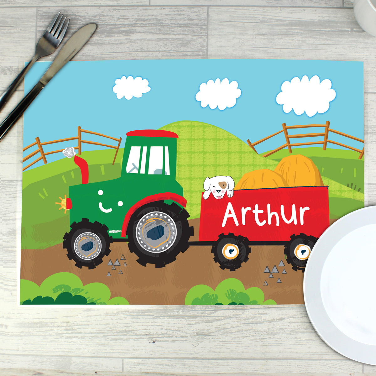 Personalised Tractor Placemat | Mealtime Essentials | Christmas Gift