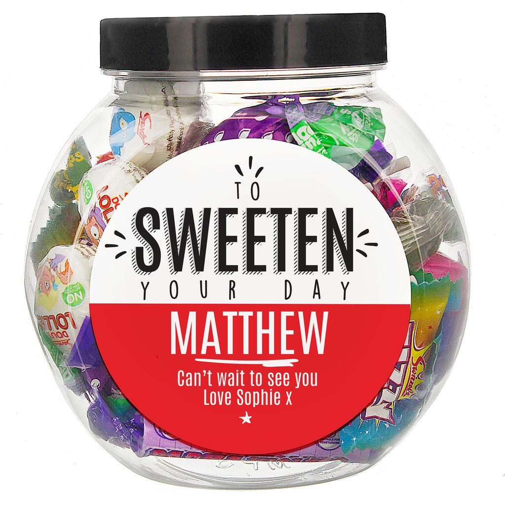Personalised To Sweeten Your Day Sweet Jar | Confectionery