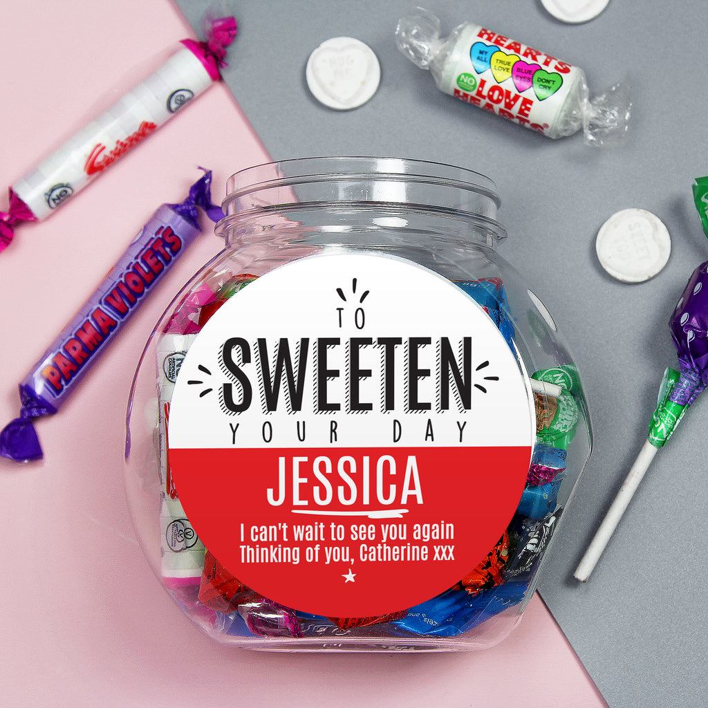 Personalised To Sweeten Your Day Sweet Jar | Confectionery