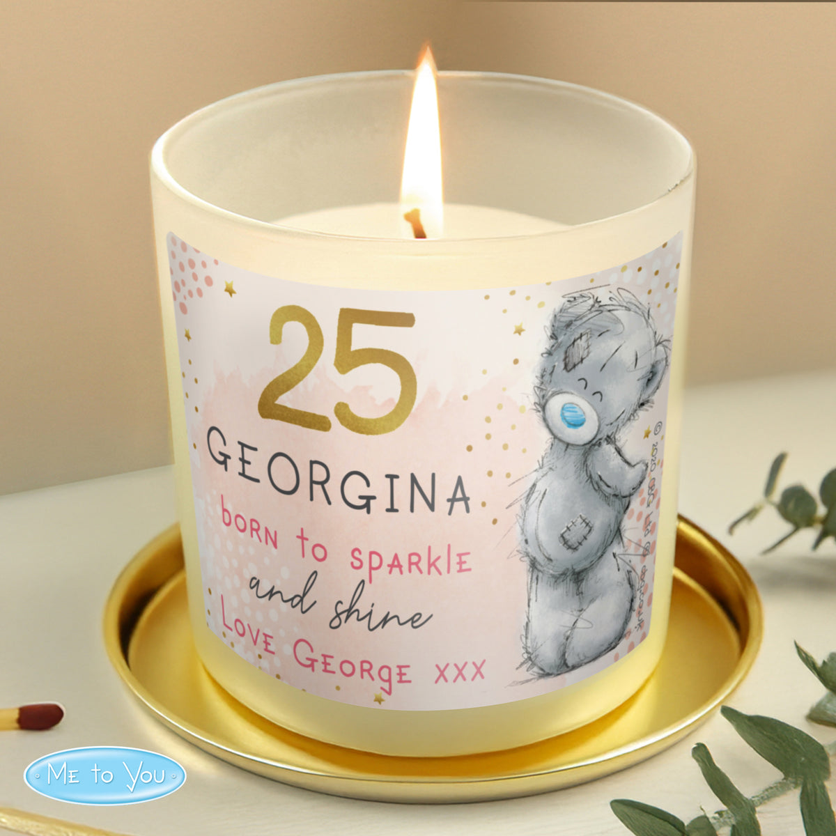 Personalised Me To You Sparkle & Shine Birthday Scented Jar Candle | Candles & Reed Diffusers | Inspired Creative Gifts