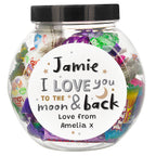 Personalised To the Moon and Back Sweet Jar | Gift for Her