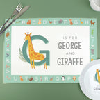 Personalised Animal Alphabet Placemat | Mealtime Essentials | Inspired Creative Gifts
