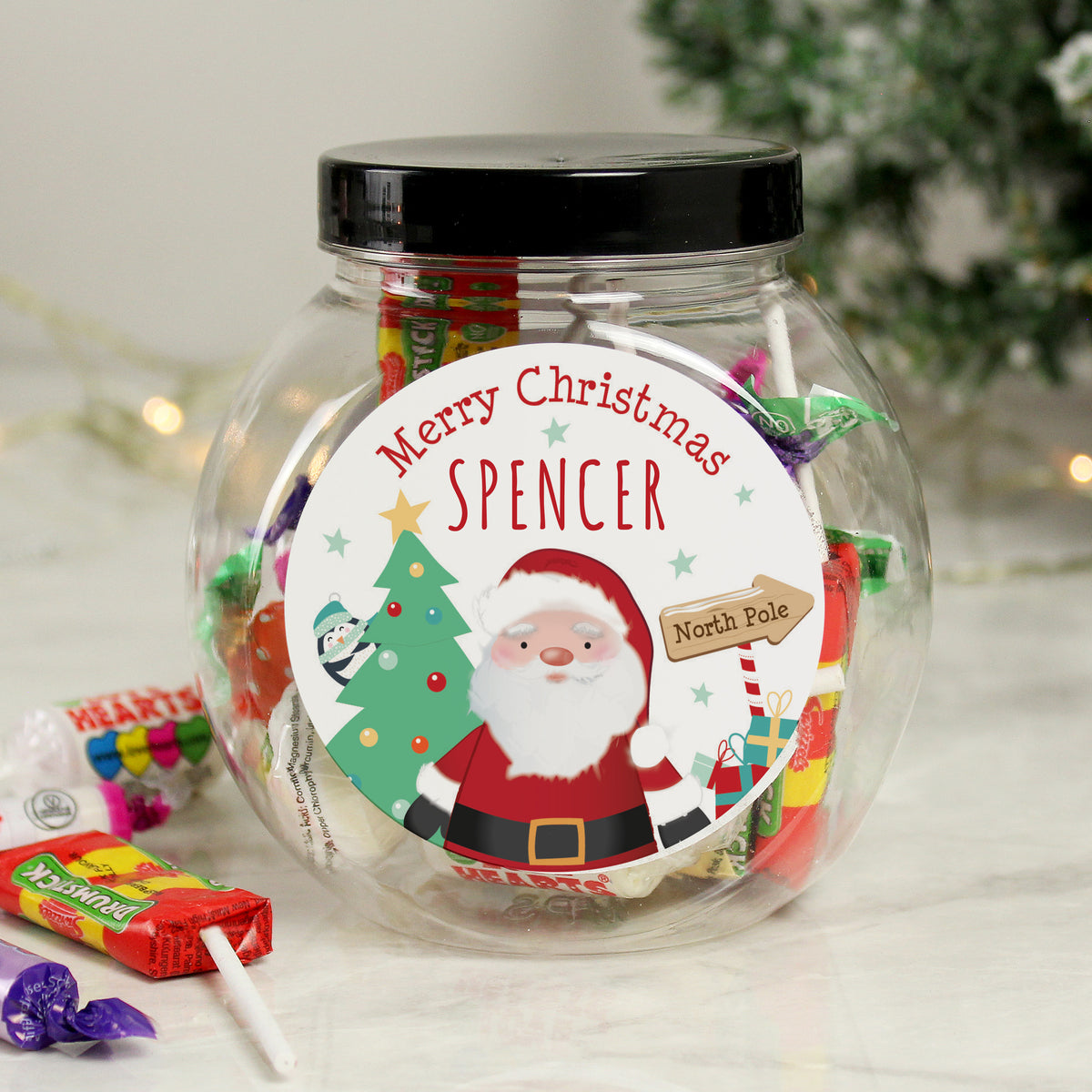 Personalised Santa Sweet Jar | Christmas Gift