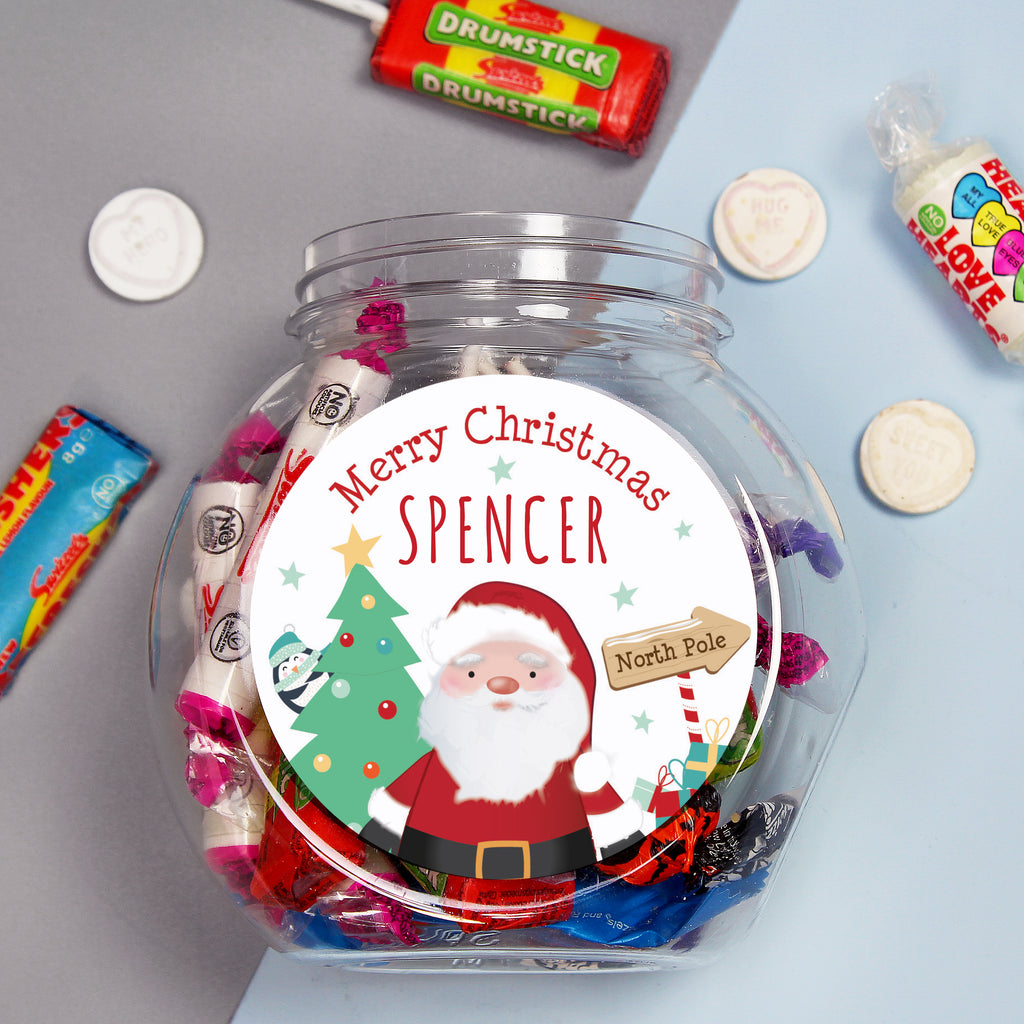 Personalised Santa Sweet Jar | Christmas Gift