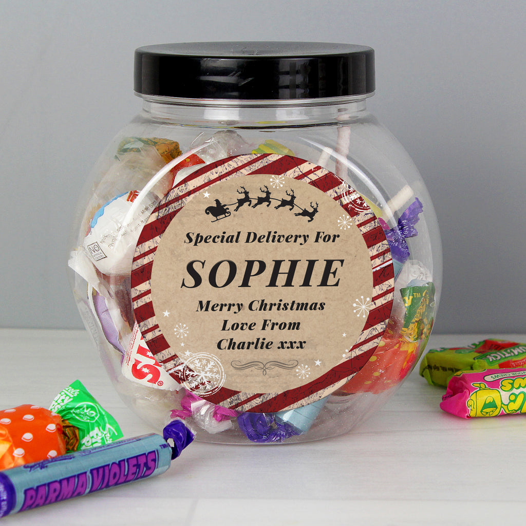 Personalised Special Delivery Sweet Jar | Christmas Gift