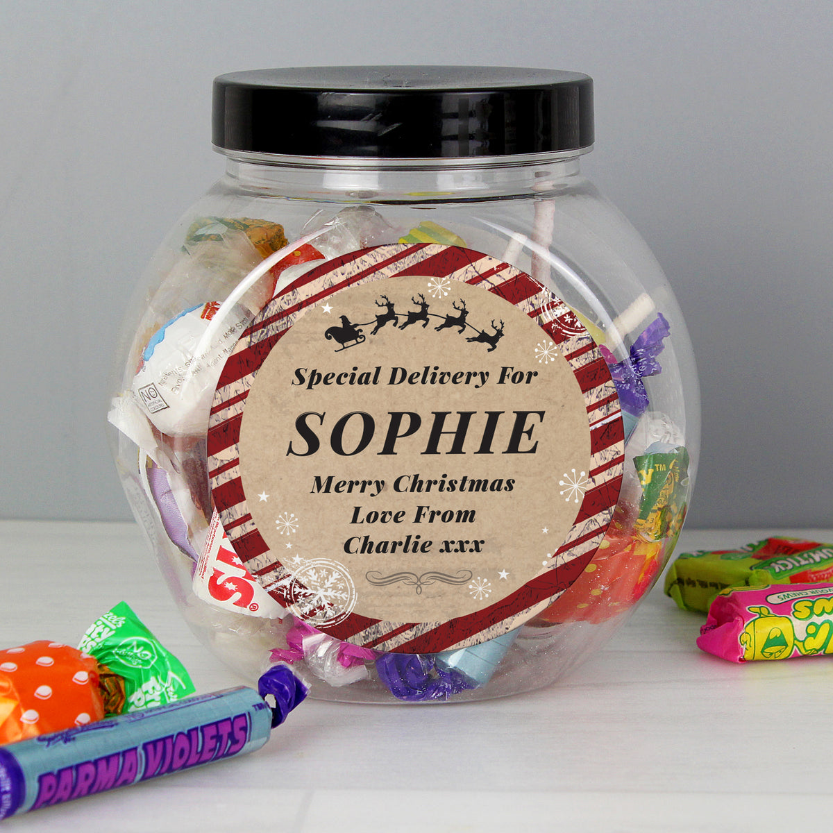 Personalised Special Delivery Sweet Jar | Christmas Gift