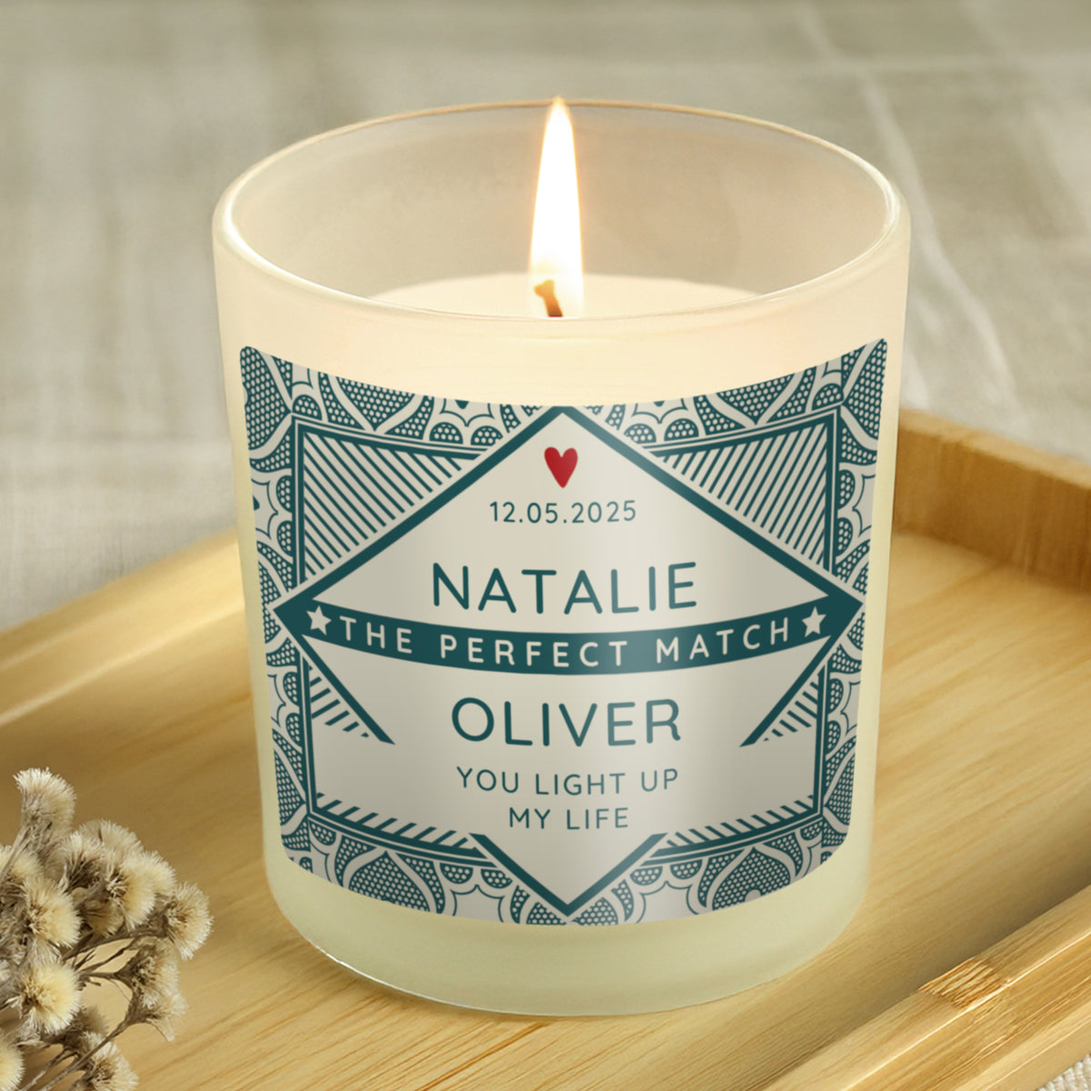 Personalised The Perfect Match Scented Jar Candle | Candles & Reed Diffusers | Valentine's Day Gift