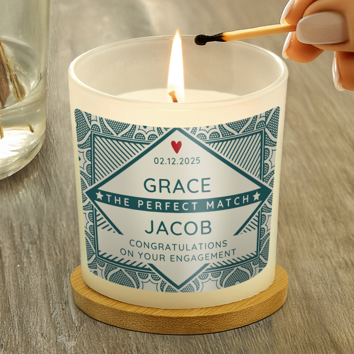 Personalised The Perfect Match Scented Jar Candle | Candles & Reed Diffusers | Valentine's Day Gift