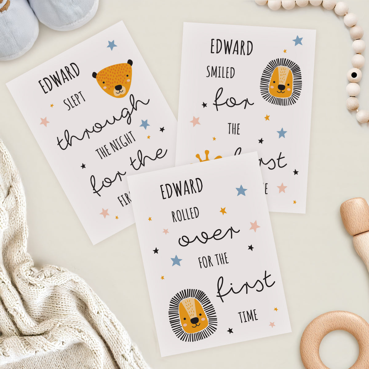 Personalised Animals Baby Milestone Cards | Gift for Her