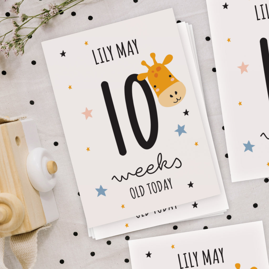 Personalised Animals Baby Milestone Cards | Gift for Her