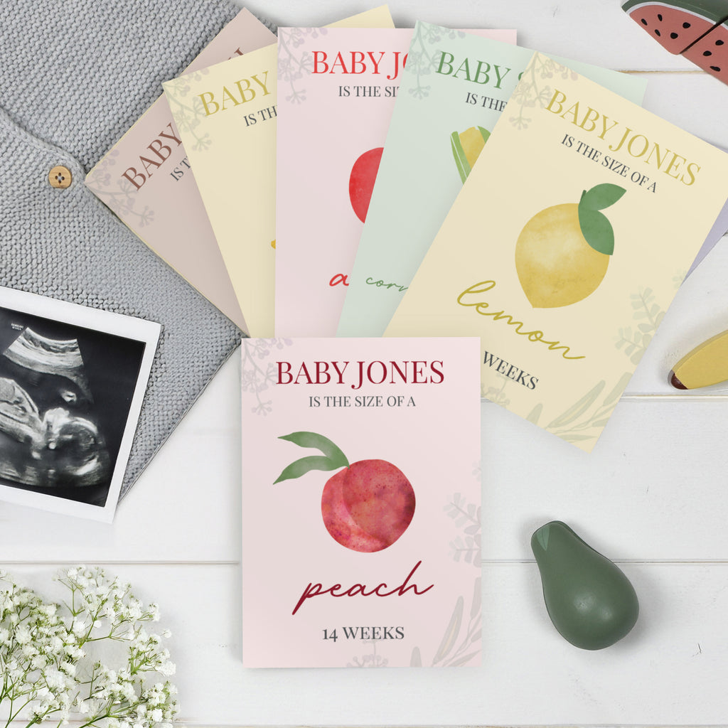 Personalised Bump to Baby Pregnancy Milestone Cards | Keepsakes