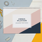 Personalised Free Text Navy & Blush A4 Desk Planner | Stationery & Pens | Inspired Creative Gifts
