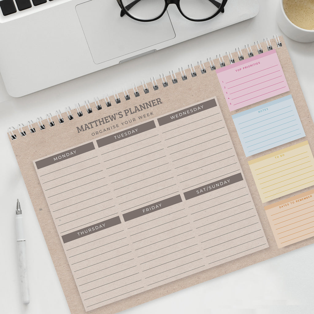 Personalised Study A4 Desk Planner | Stationery & Pens