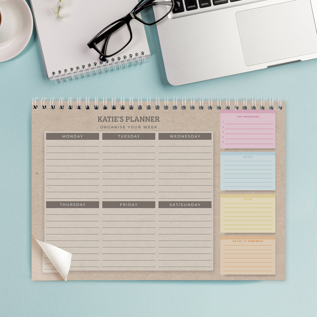 Personalised Study A4 Desk Planner | Stationery & Pens
