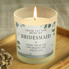 Personalised Botanical Thank You Wedding Party Jar Candle | Wedding Gift