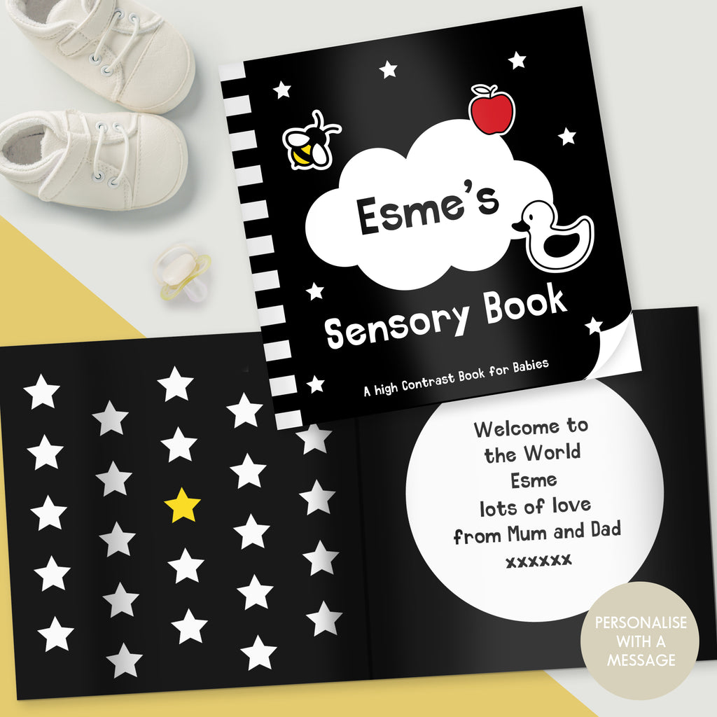 Personalised High Contrast Black and White Baby Book | Books | Inspired Creative Gifts