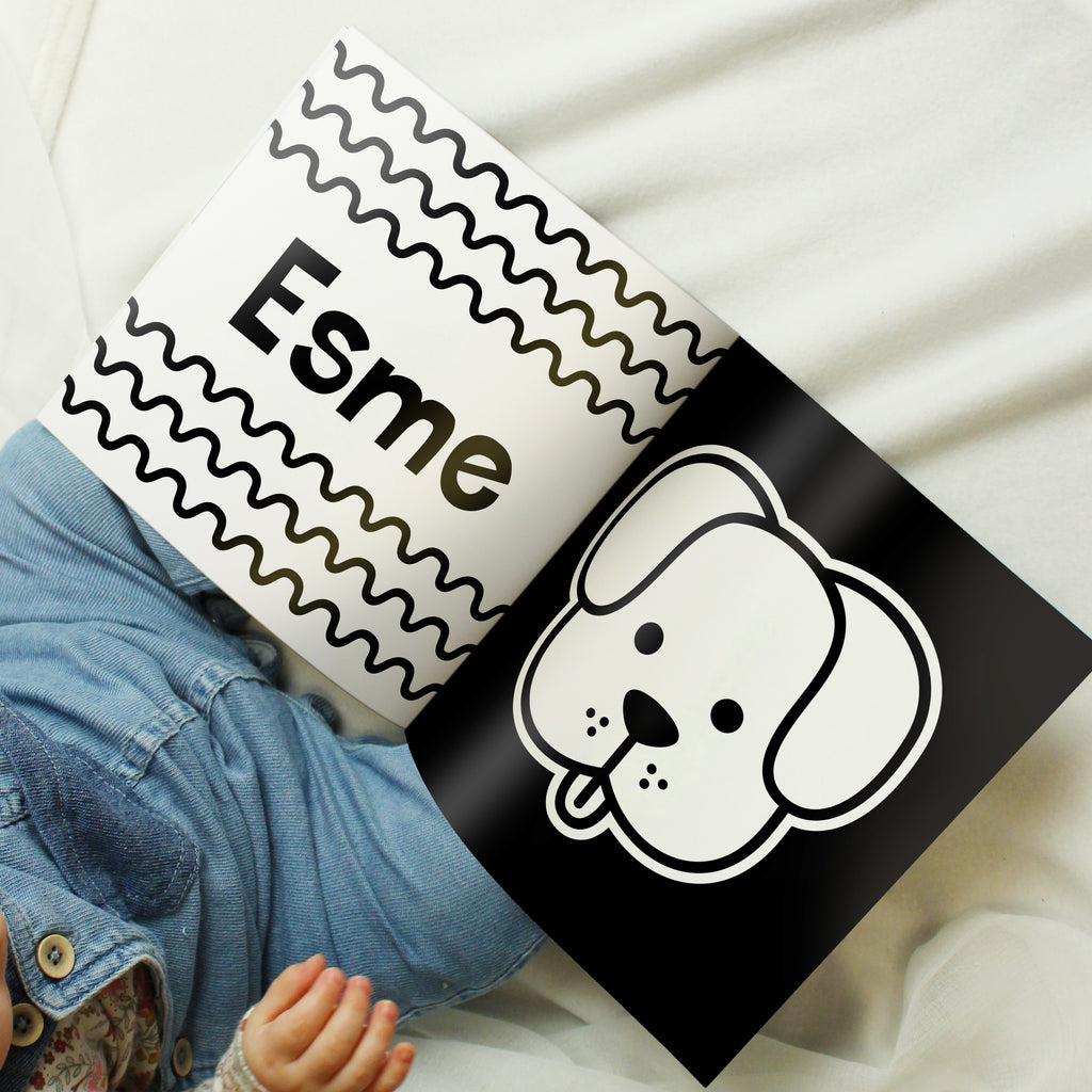 Personalised High Contrast Black and White Baby Book | Books | Inspired Creative Gifts