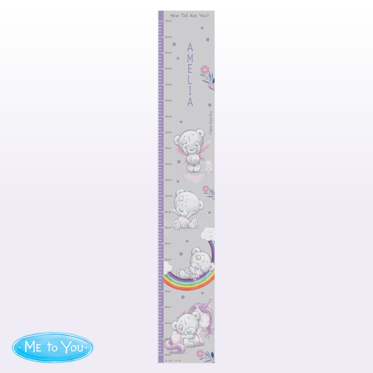 Personalised Tiny Tatty Teddy Unicorn Height Chart | Keepsakes