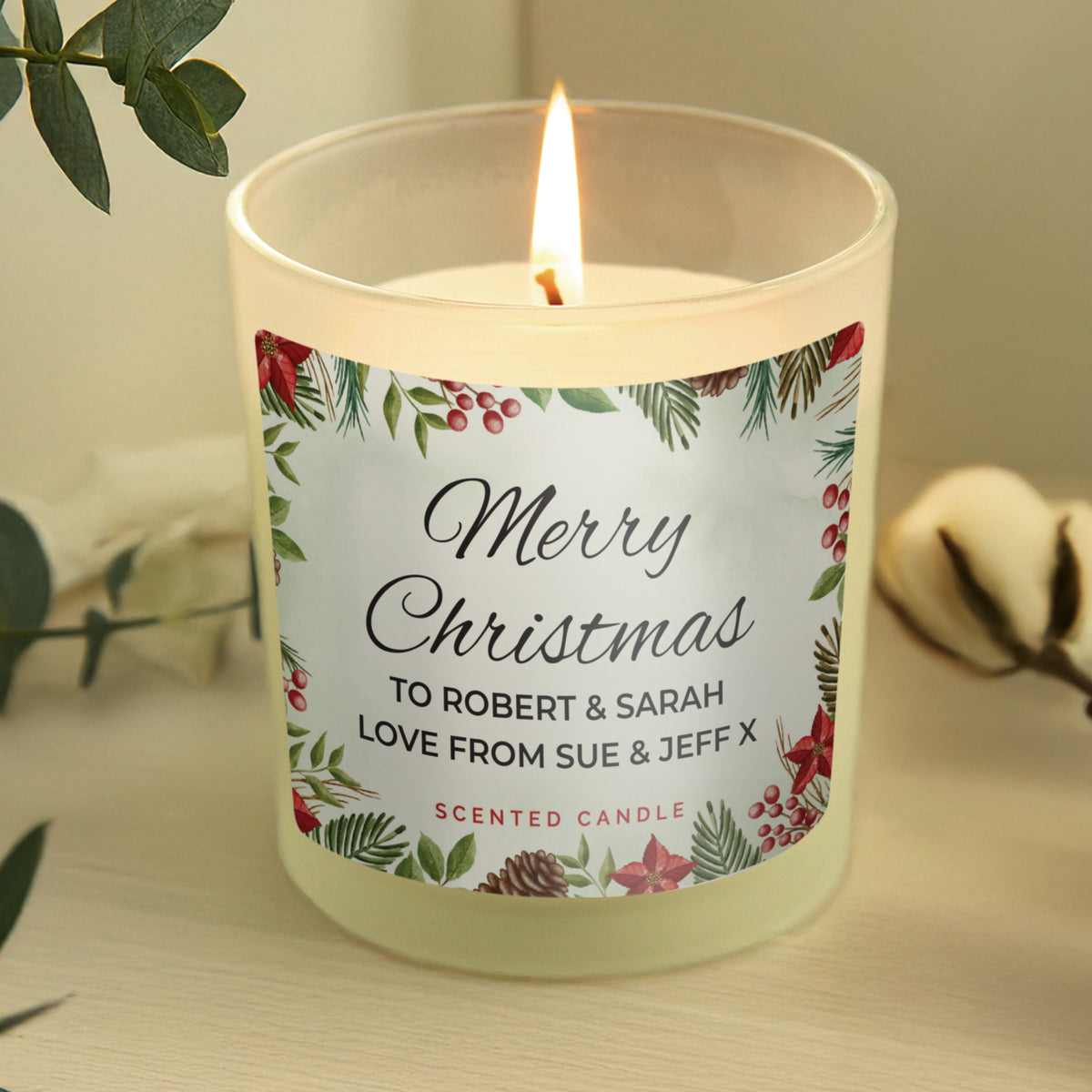 Personalised Christmas Scented Jar Candle | Candles & Reed Diffusers | Christmas Gift