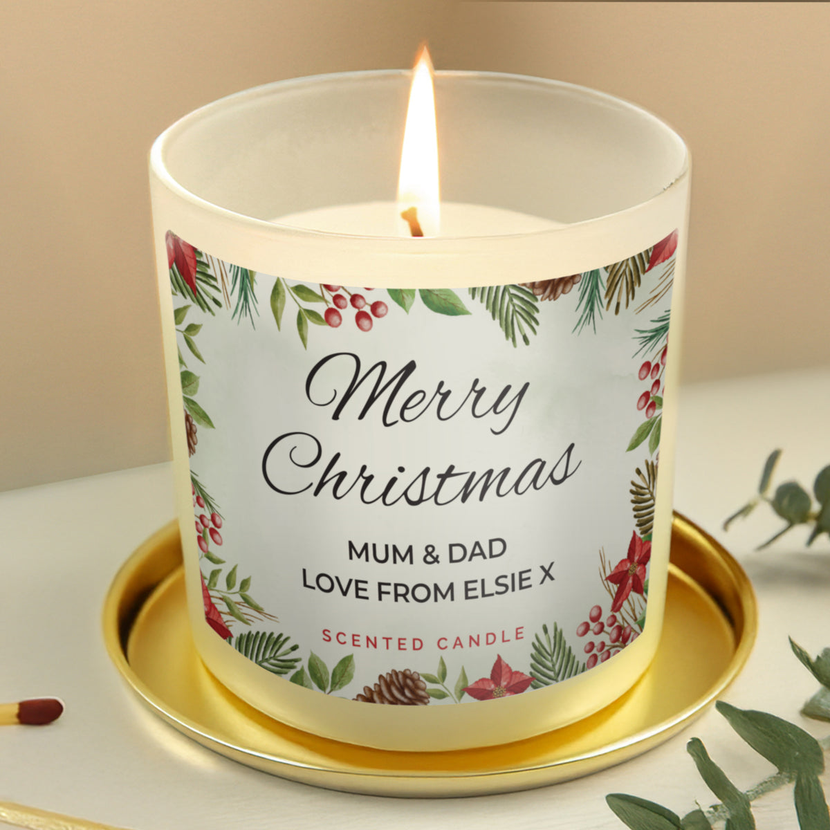 Personalised Christmas Scented Jar Candle | Candles & Reed Diffusers | Christmas Gift