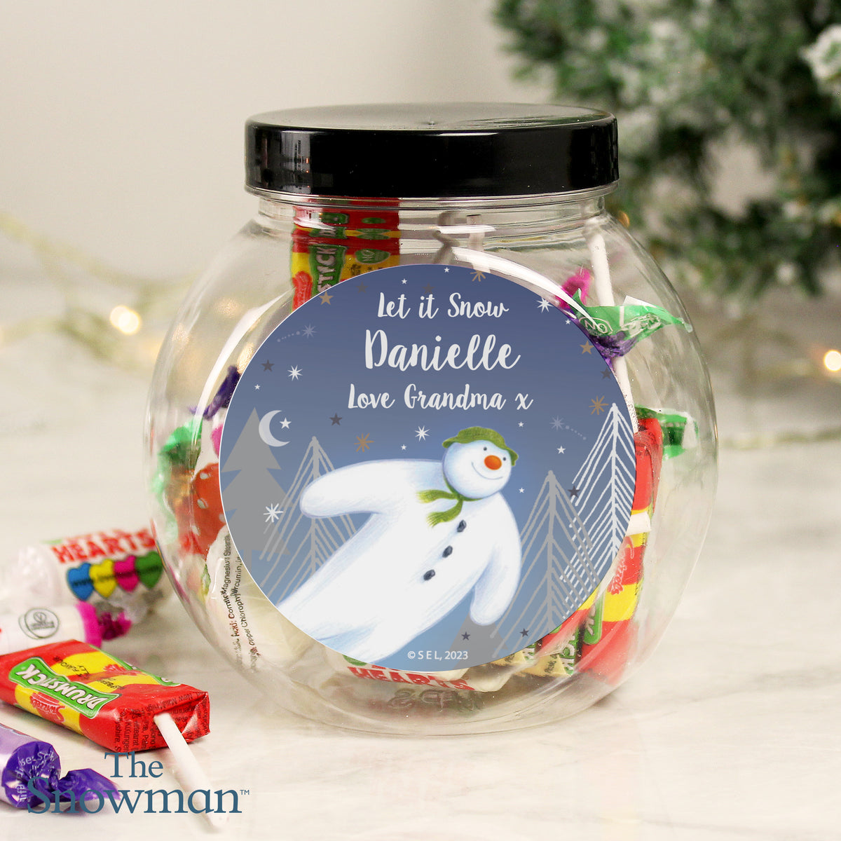 Personalised The Snowman Magical Adventure Sweet Jar | Confectionery | Christmas Gift