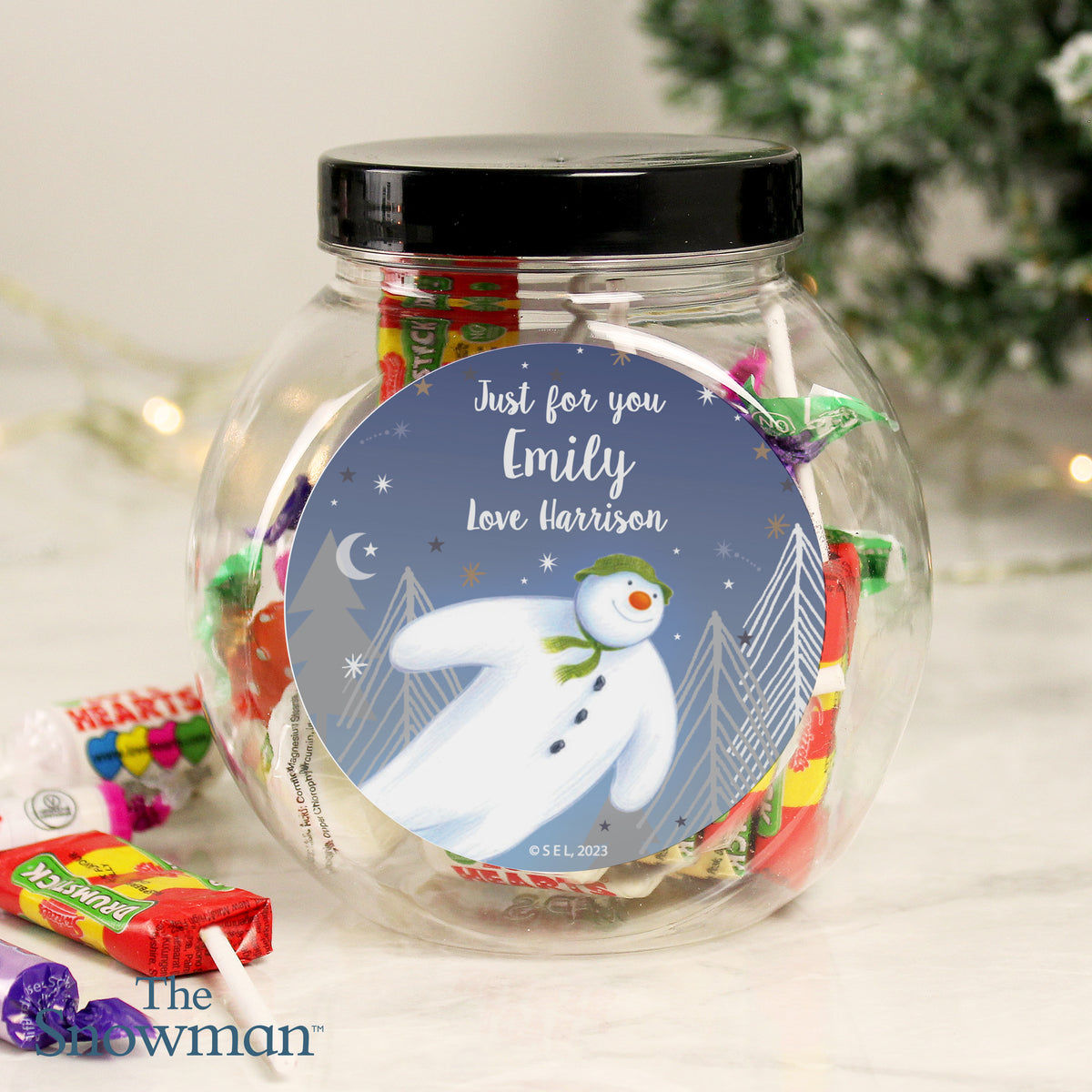 Personalised The Snowman Magical Adventure Sweet Jar | Confectionery | Christmas Gift