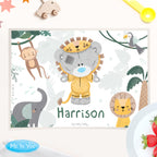 Personalised Tiny Tatty Teddy Jungle Animals Placemat | Mealtime Essentials
