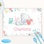 Personalised Tiny Tatty Teddy Woodland Animal Placemat for Christmas