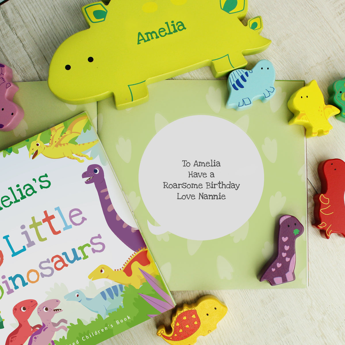 Personalised Dinosaur Book & Stacking Toy | Books
