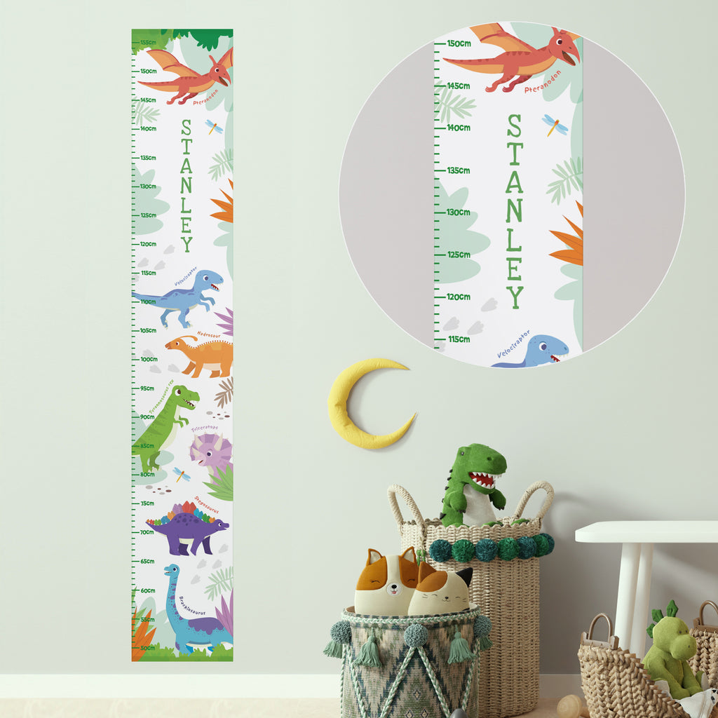 Personalised Dinosaur Height Chart for Christmas