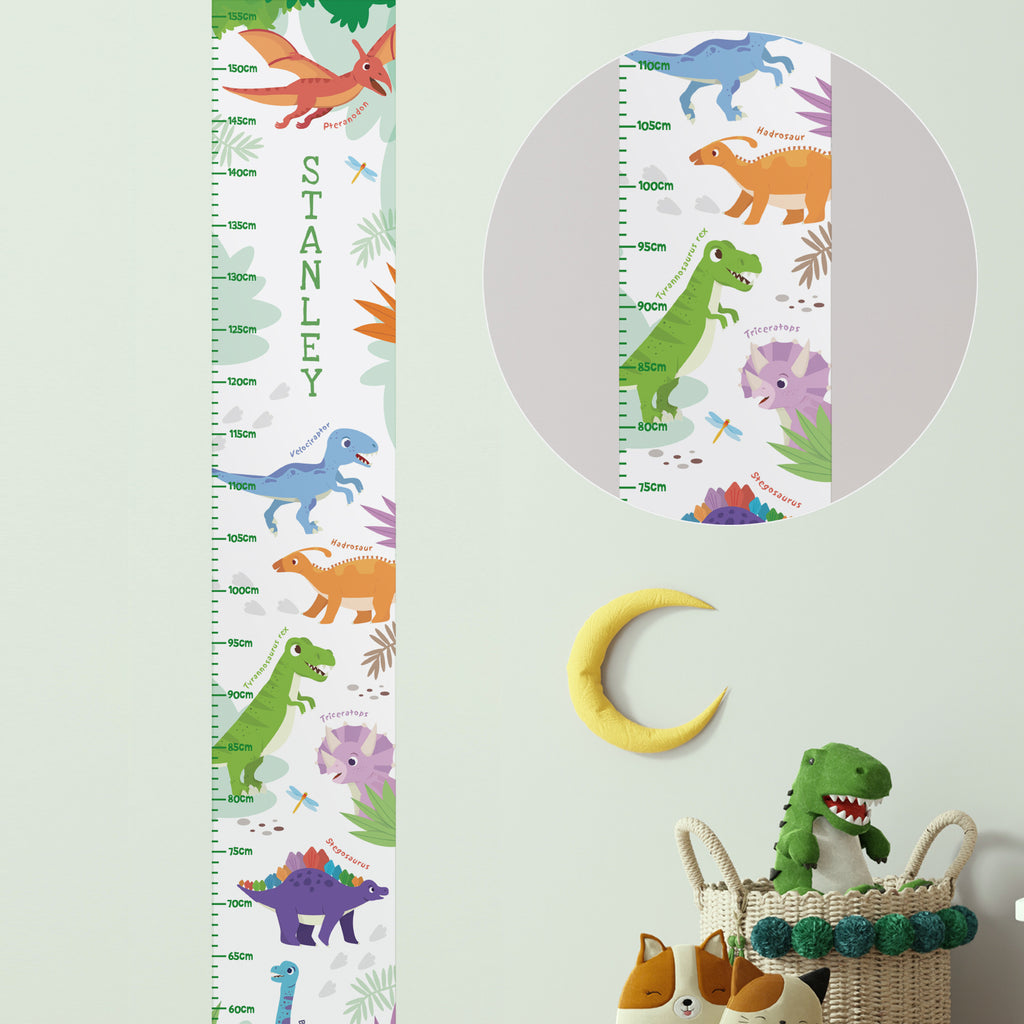 Personalised Dinosaur Height Chart for Christmas