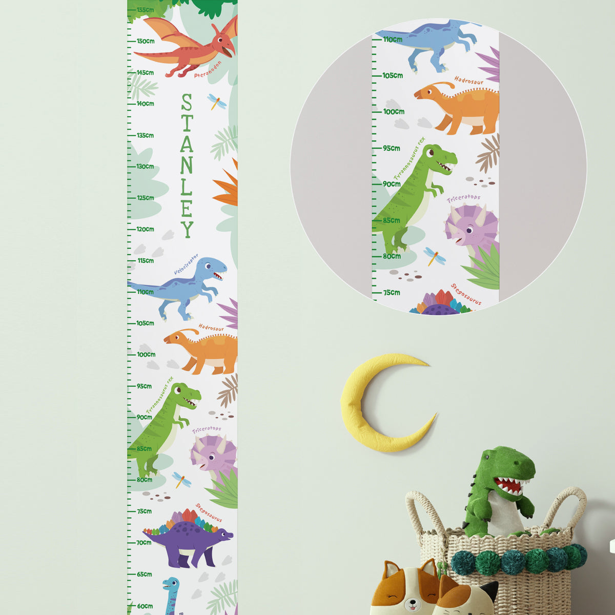Personalised Dinosaur Height Chart for Christmas