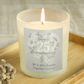 Personalised 25th Silver Wedding Anniversary Candle Jar | Candles & Reed Diffusers