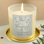 Personalised 25th Silver Wedding Anniversary Candle Jar | Candles & Reed Diffusers