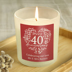 Personalised 40th Ruby Wedding Anniversary Candle Jar for Wedding